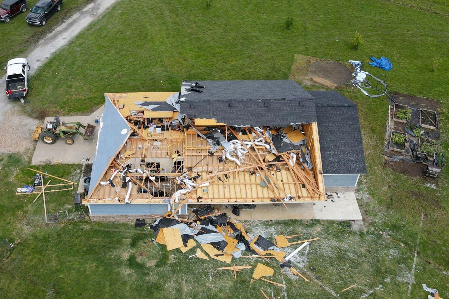 Schäden an einem Haus in Oklahoma nach einem Sturm in der Nacht zuvor.